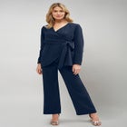 2-Piece Faux Wrap Pantsuit image number null