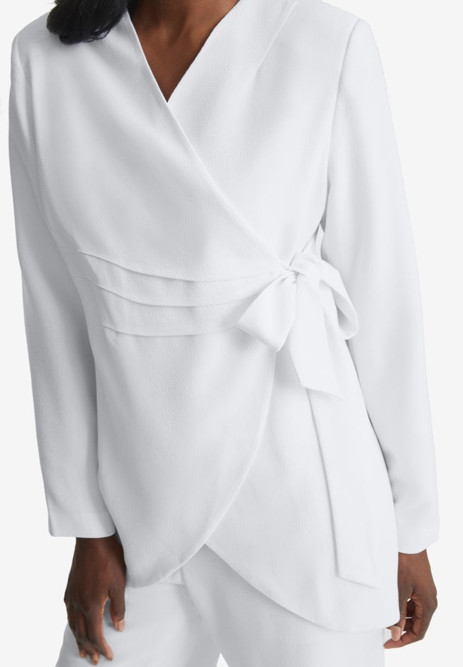 2-Piece Faux Wrap Pantsuit image number 1