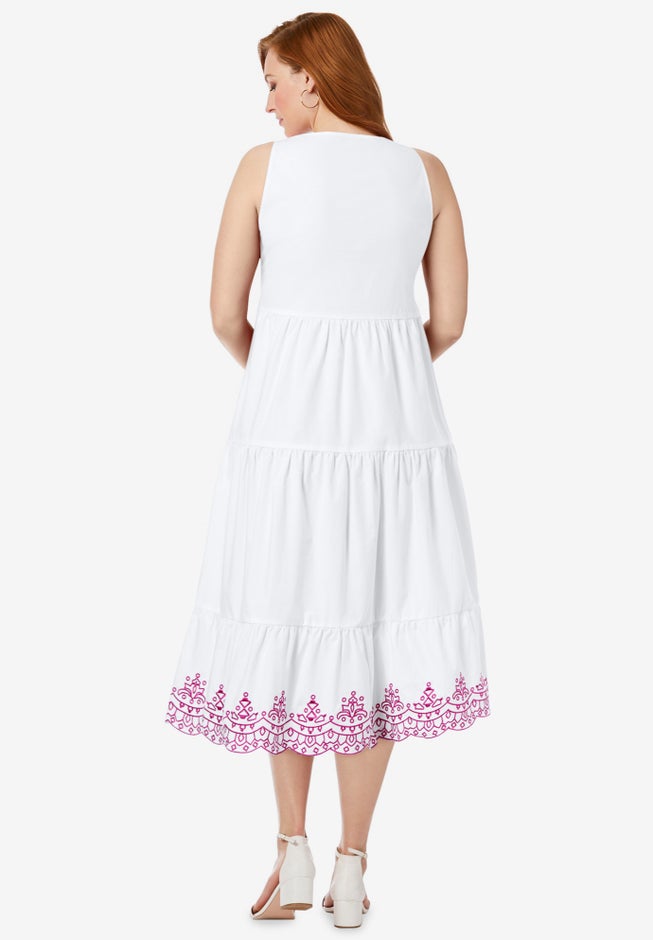 Sleeveless Eyelet Poplin Dress image number 1