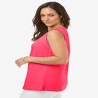 Stretch Cotton Square Neck Tank image number null