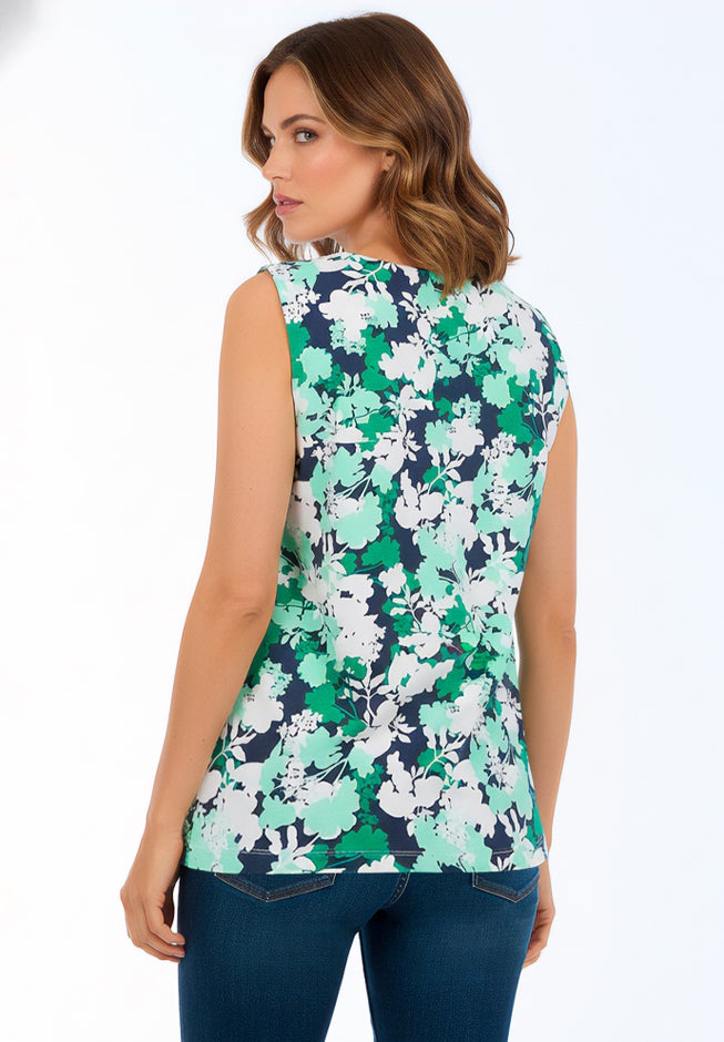 Stretch Cotton Square Neck Tank image number 1