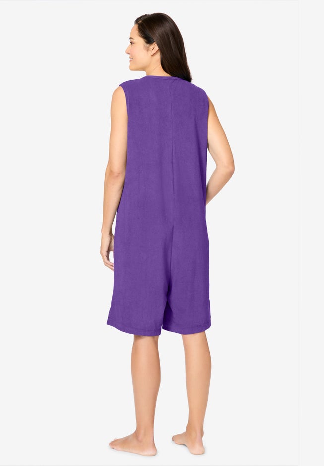 Zip-Front Terry Romper image number 1
