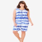 Zip-Front Terry Romper image number null