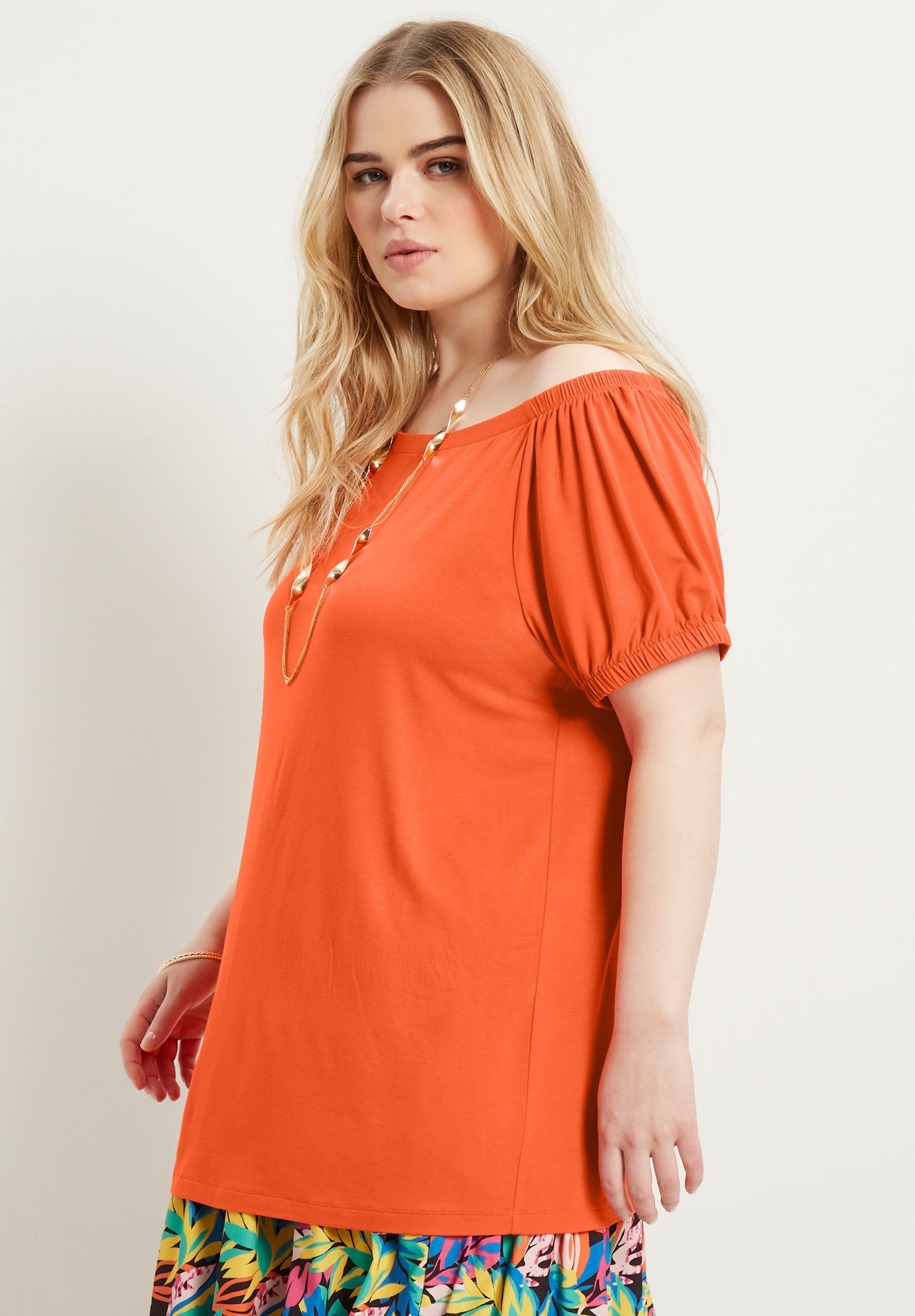 Puff Sleeve Off-The-Shoulder Top image number 2