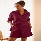 Linen-Blend Pull-On Elastic Waist Shorts image number null