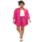 Oversized Linen-Blend Boyfriend Shirt image number null