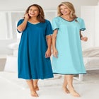 2-Pack Short Silky Gown image number null