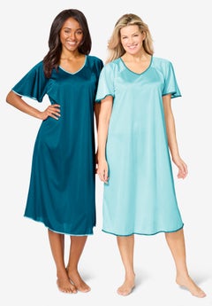 ladies night dress shop near me Women's Cowl Neck Plus Size Silk Nightgown Slip Dress