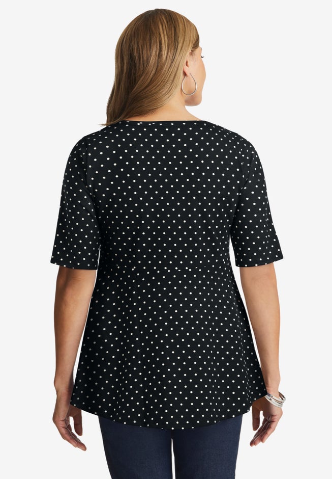 Stretch Cotton Peplum Tunic image number 3