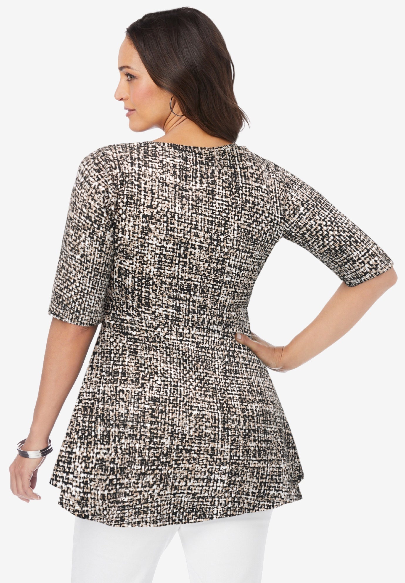 Stretch Cotton Peplum Tunic image number 3