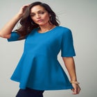 Stretch Cotton Peplum Tunic image number null