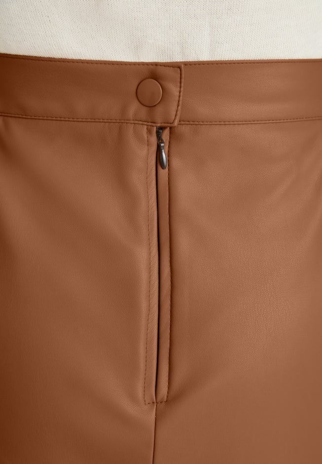 Faux Leather Midi Skirt image number null