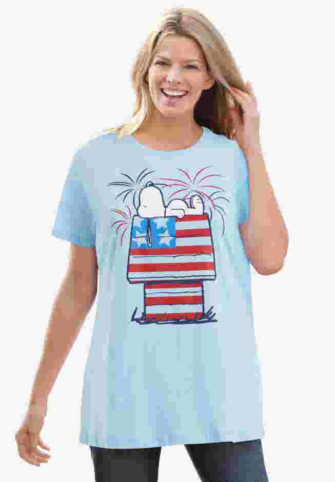 Red, White & Blue Snoopy Firework Tee image number 0