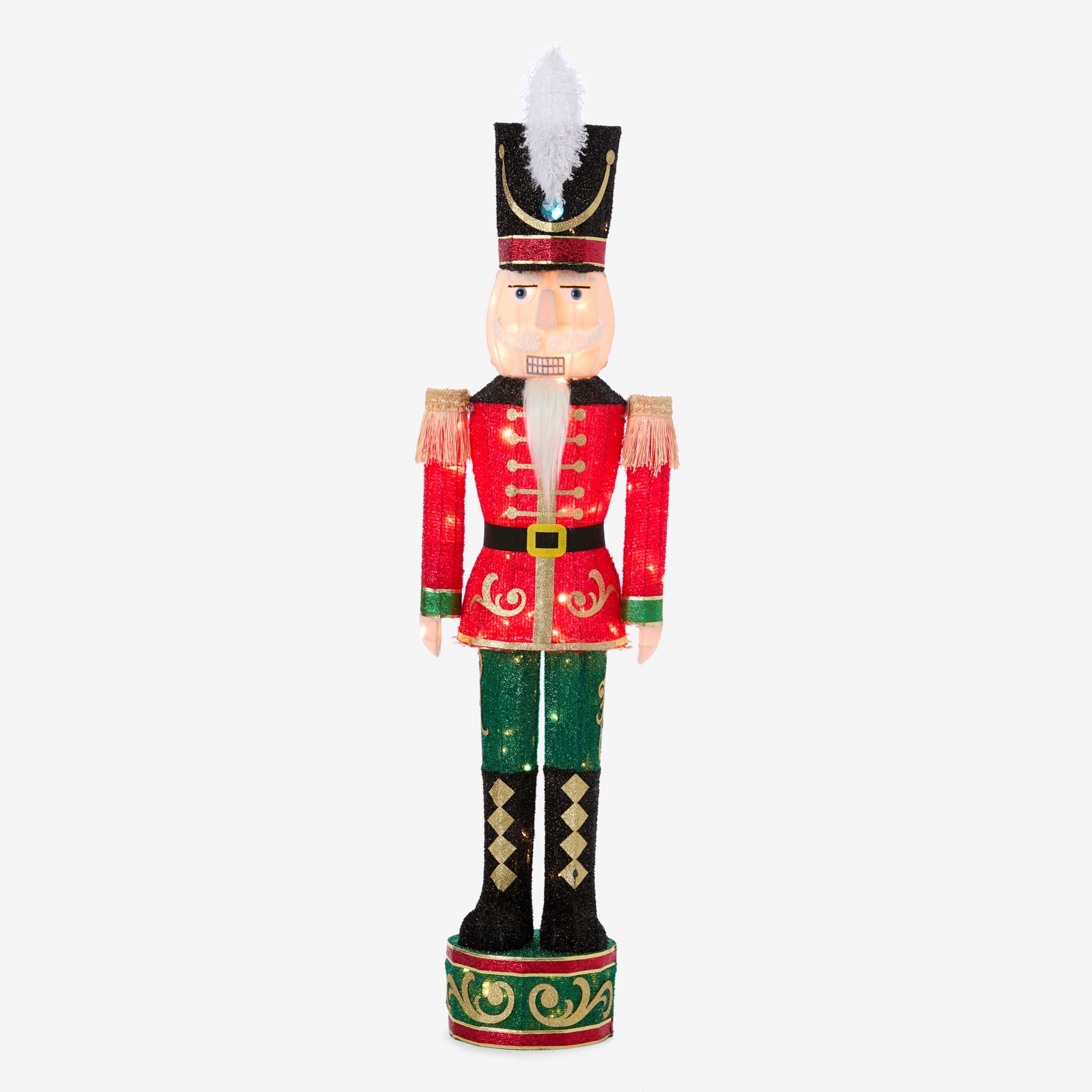 52"H Pre-lit Tinsel Nutcracker image number 1
