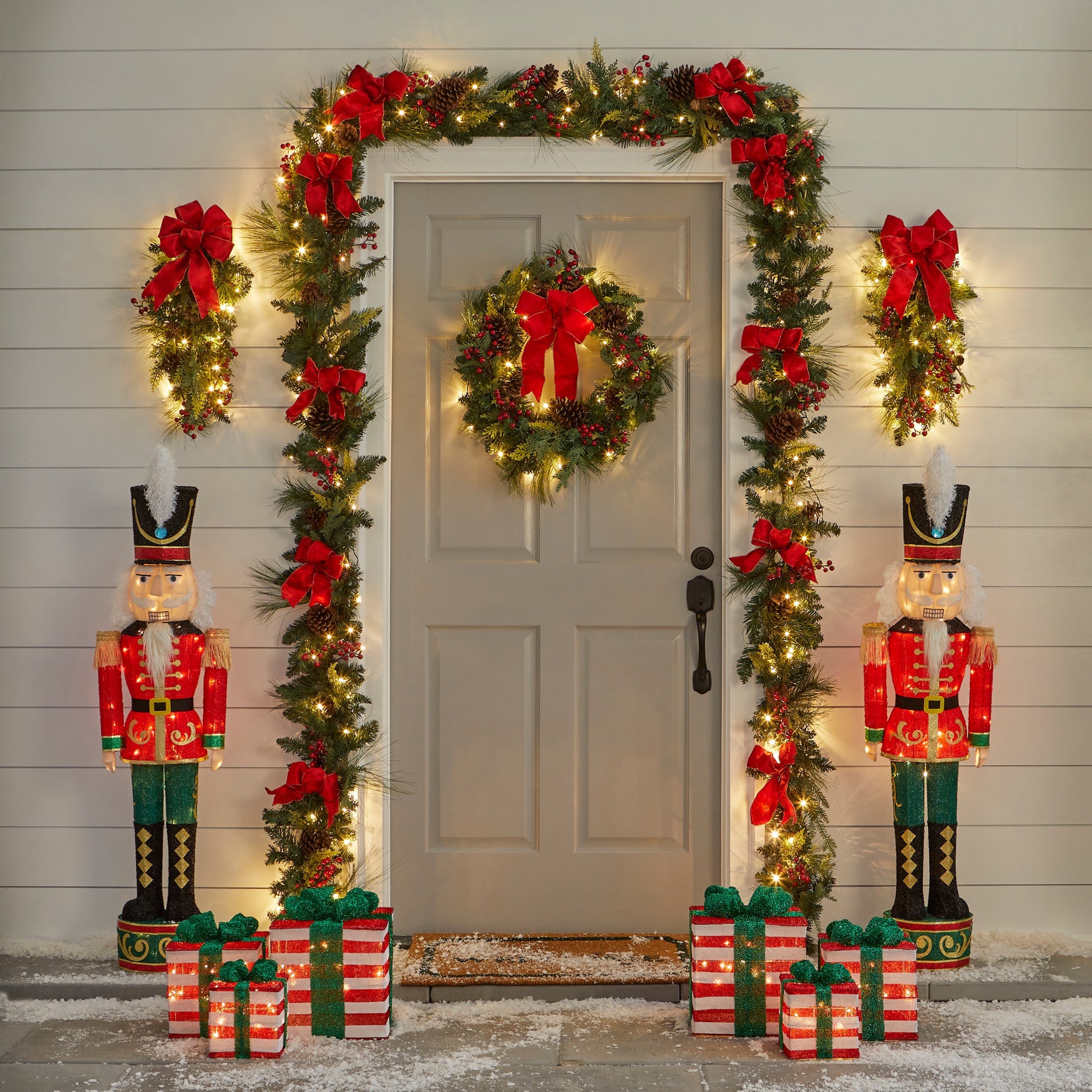 52"H Pre-lit Tinsel Nutcracker image number 0