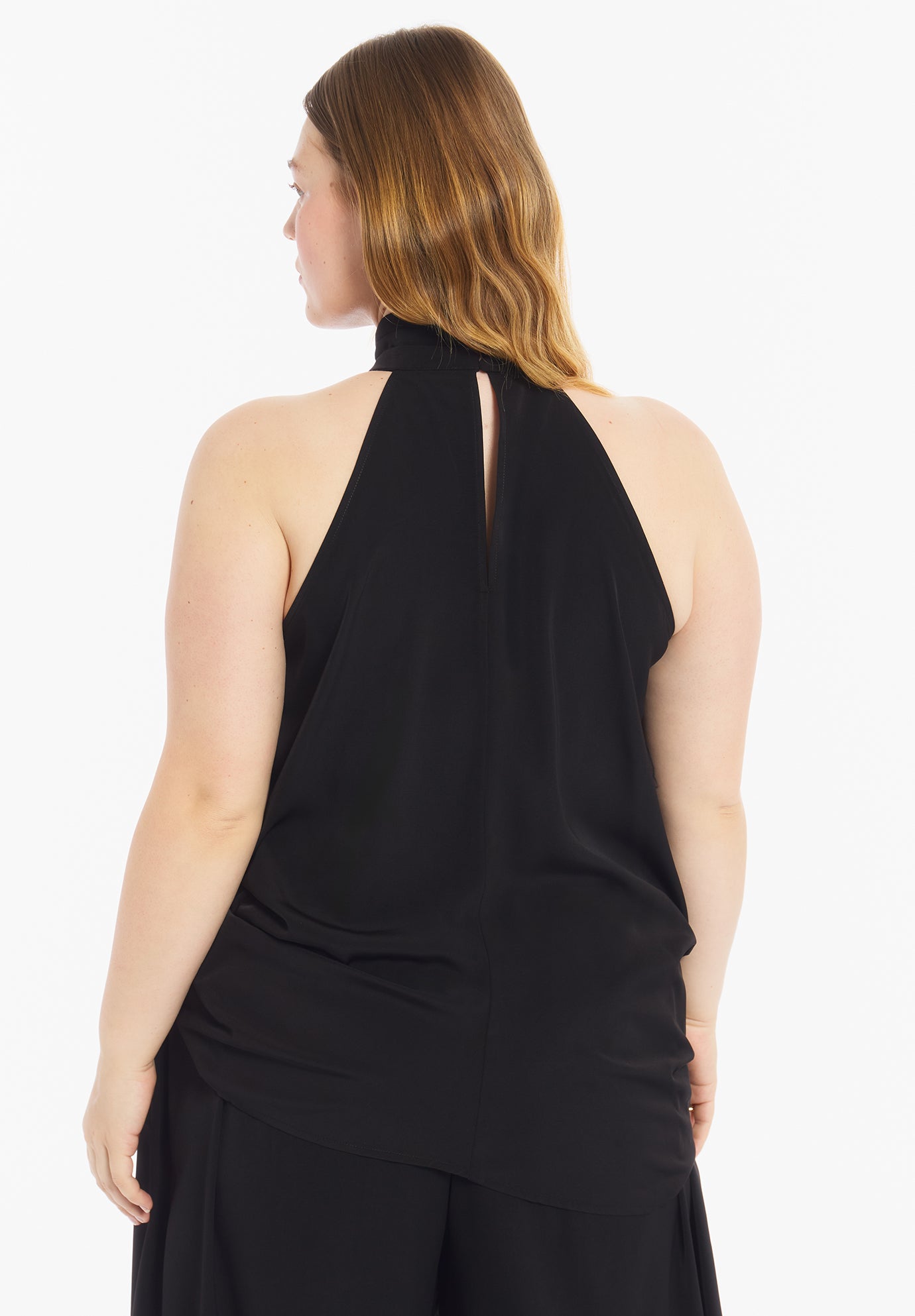 Asymmetric Hem Halter Top image number 3