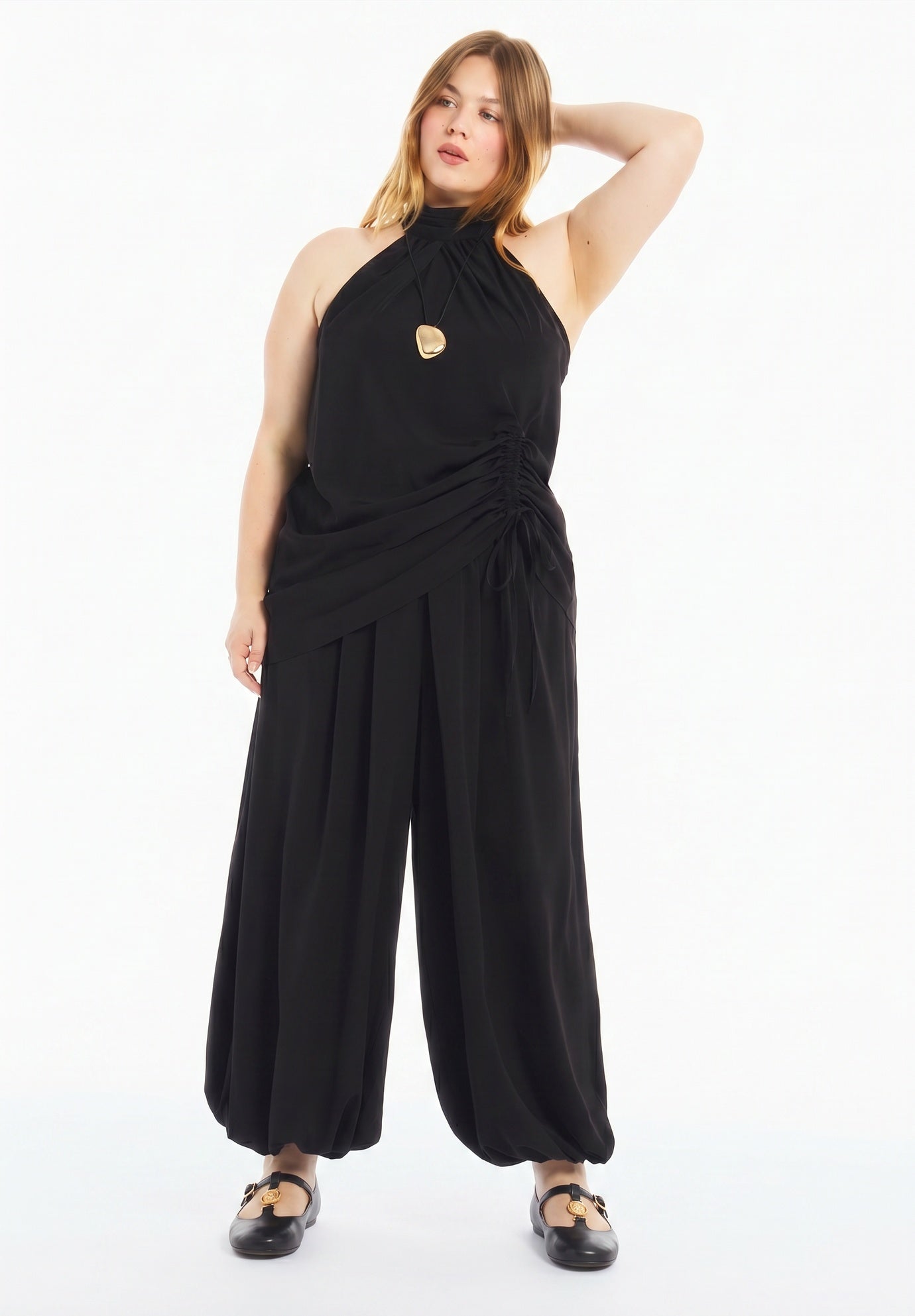Asymmetric Hem Halter Top image number 1