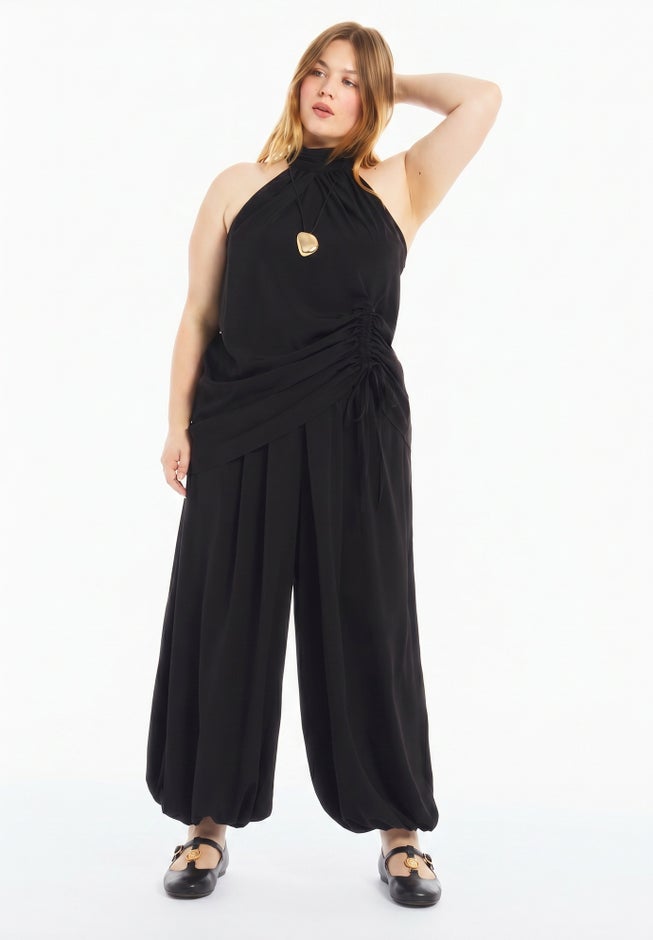 Asymmetric Hem Halter Top image number 1