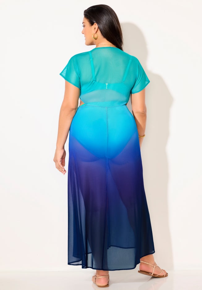 Twist Front Mesh Cut-Out Cover Up Dress image number 2