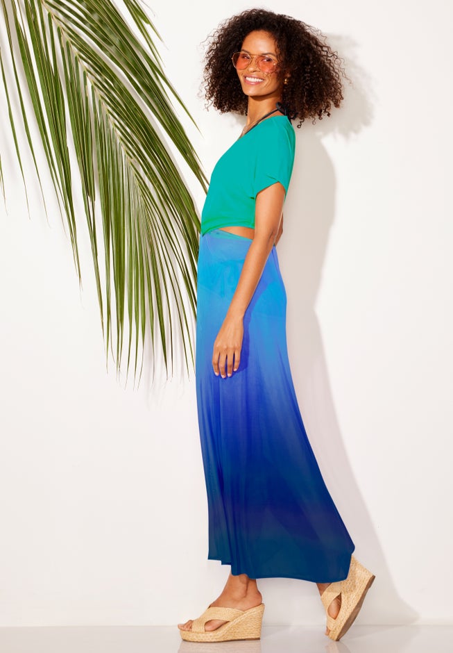 Twist Front Mesh Cut-Out Cover Up Dress image number 6