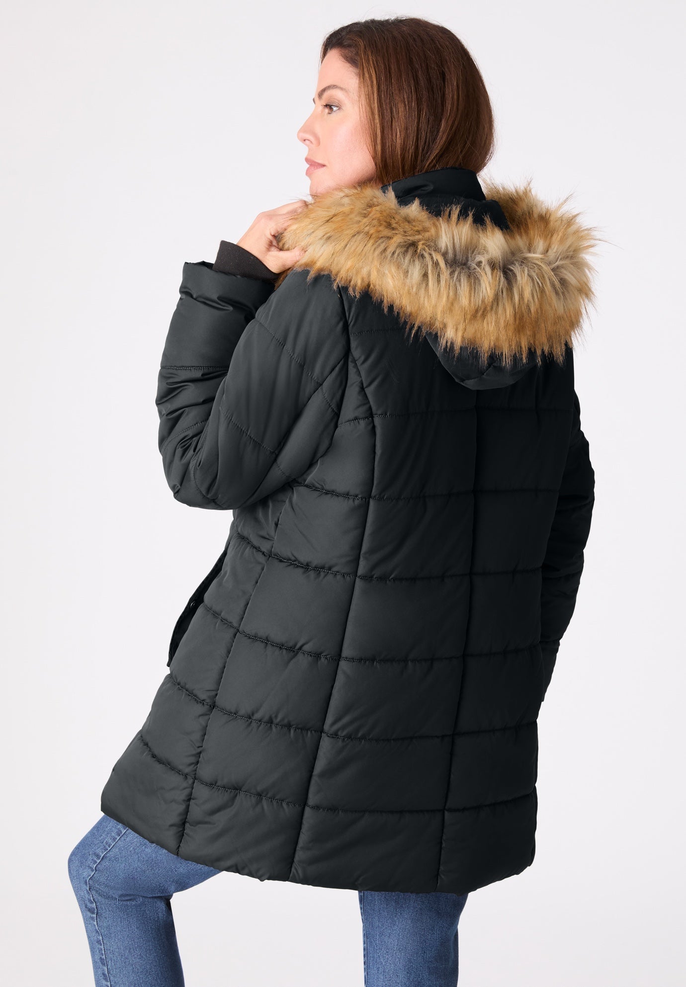 Plus Size Classic Length Puffer Coat image number 1