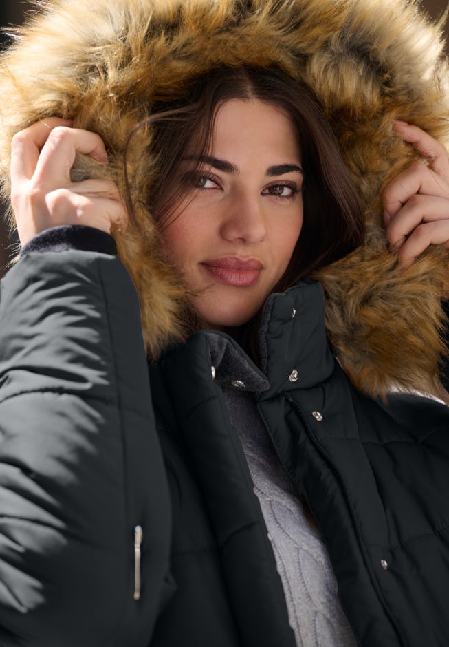 Plus Size Classic Length Puffer Coat image number 4