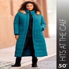 Plus Size Maxi Length Puffer Coat image number 5