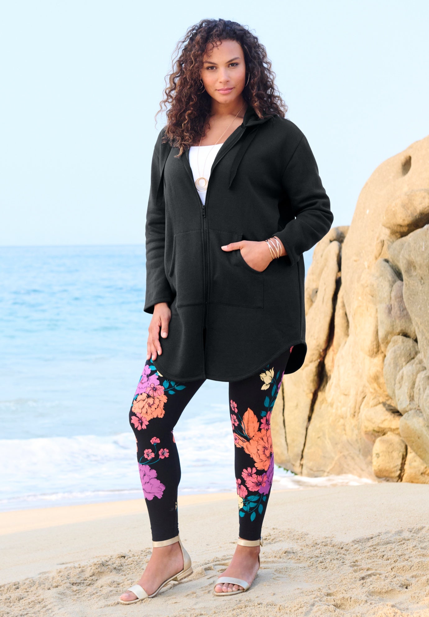 Fleece Zip Hoodie Sweatshirt image number 7