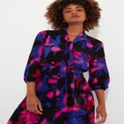 Tie Neck Printed Maxi Dress image number null