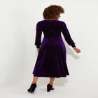 Crew Neck Velvet Midi Dress image number null