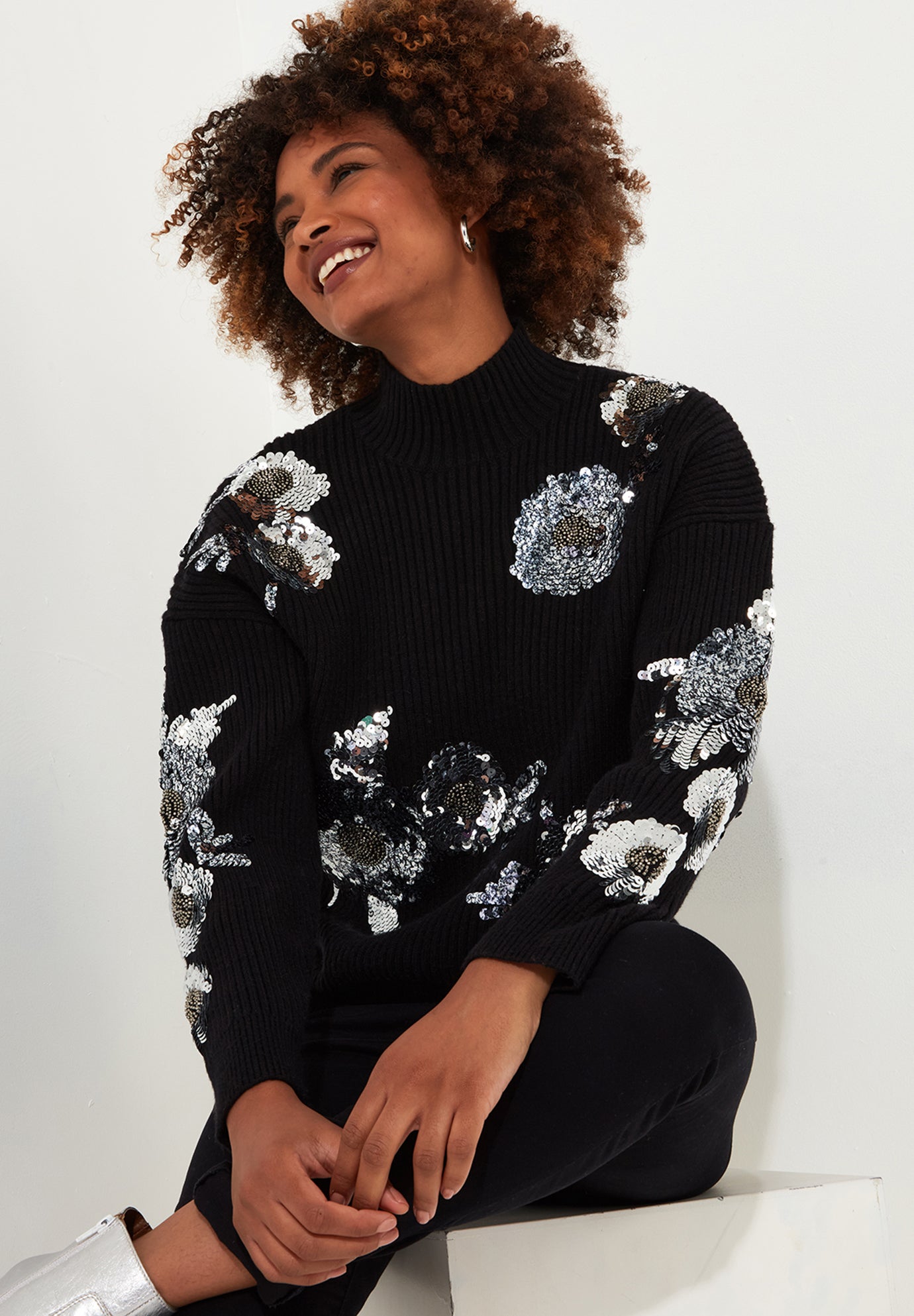 Mockneck Shimmer Sweater image number 0
