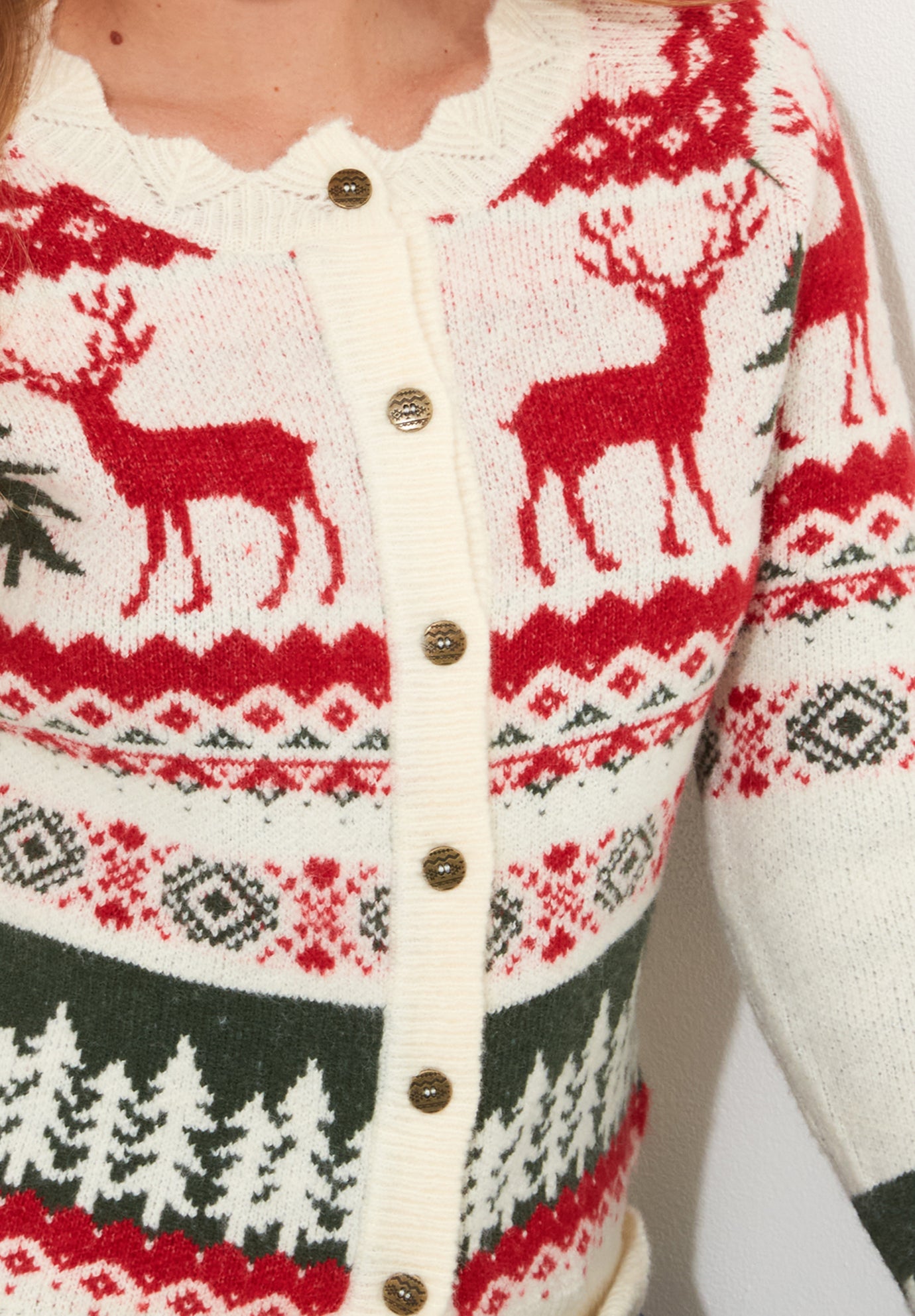 Novelty Reindeer Cardigan Sweater image number 4