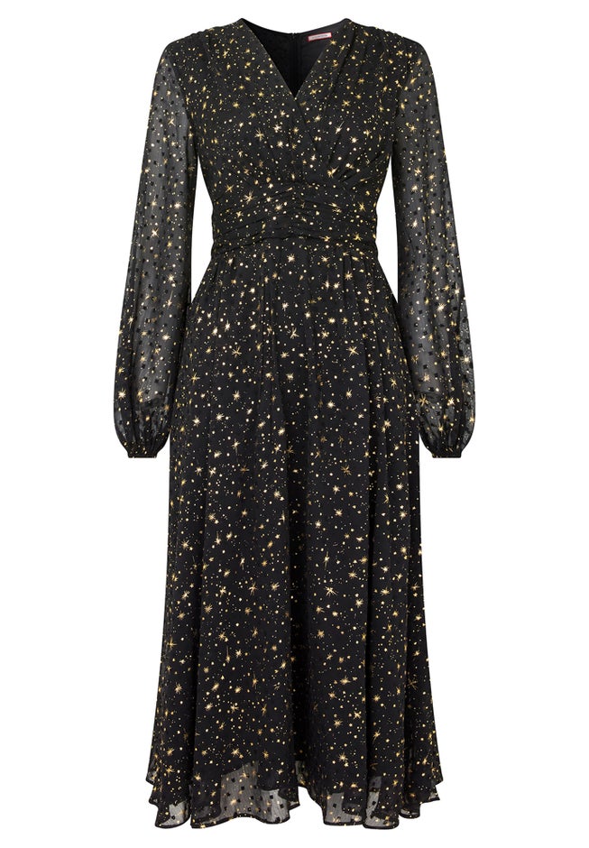 Starry Georgette Midi Dress image number 1