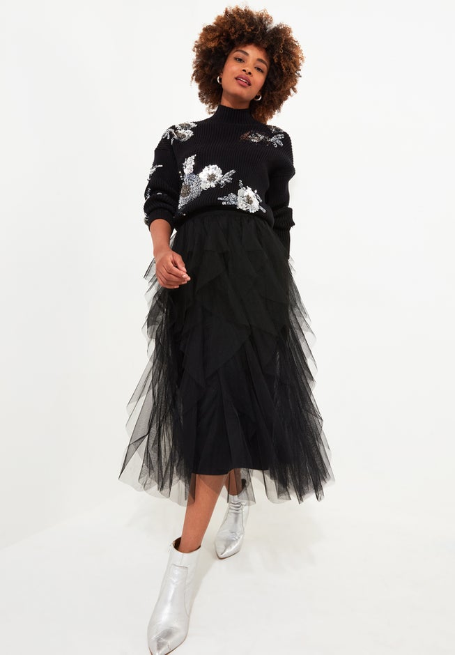 TULLE MIDI SKIRT image number 0