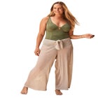 Metallic Crinkle Cover-Up Pants image number null