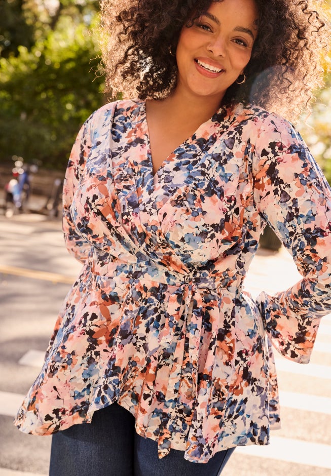 Wrap Peplum Top image number 1