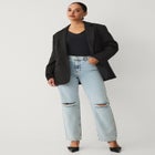 Mid-Rise Relaxed Straight Leg Jean image number null