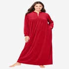 Smocked Velour Long Robe image number null
