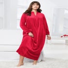 Smocked Velour Long Robe image number null