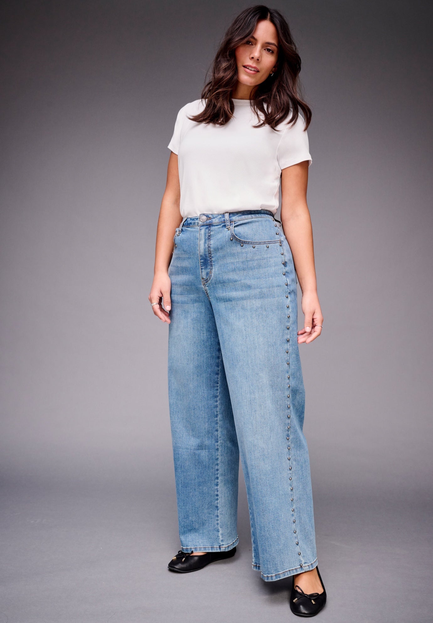 Studded Wide Leg Jean image number 0