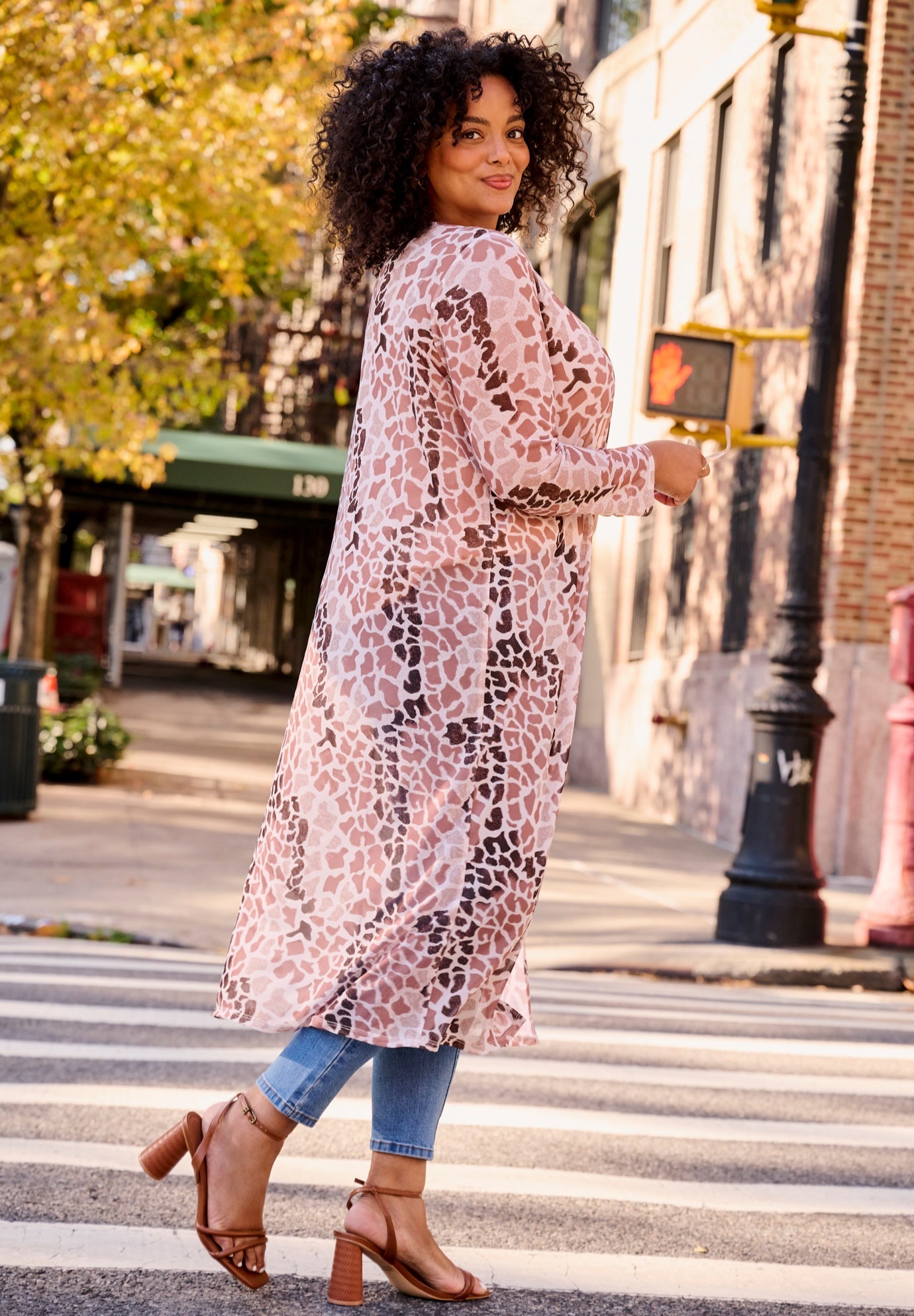 Long Sleeve Mesh Duster image number 1