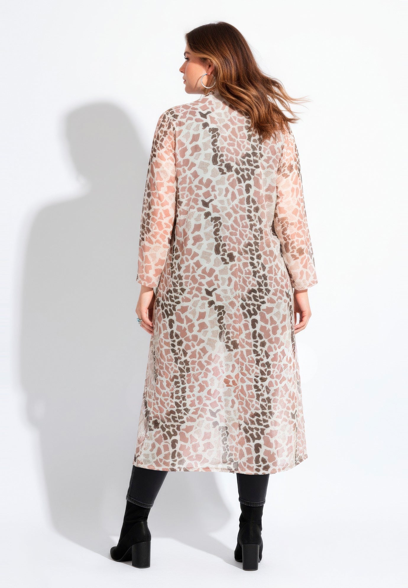 Long Sleeve Mesh Duster image number 2