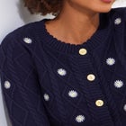 Embroidered Cable Cardigan image number null