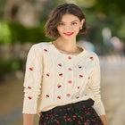 Embroidered Cable Cardigan image number null