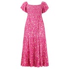 Square Neck Smocked Crinkle Maxi Dress image number null
