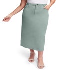 Classic Cotton Denim Midi Skirt image number 0