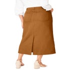 Classic Cotton Denim Midi Skirt image number null