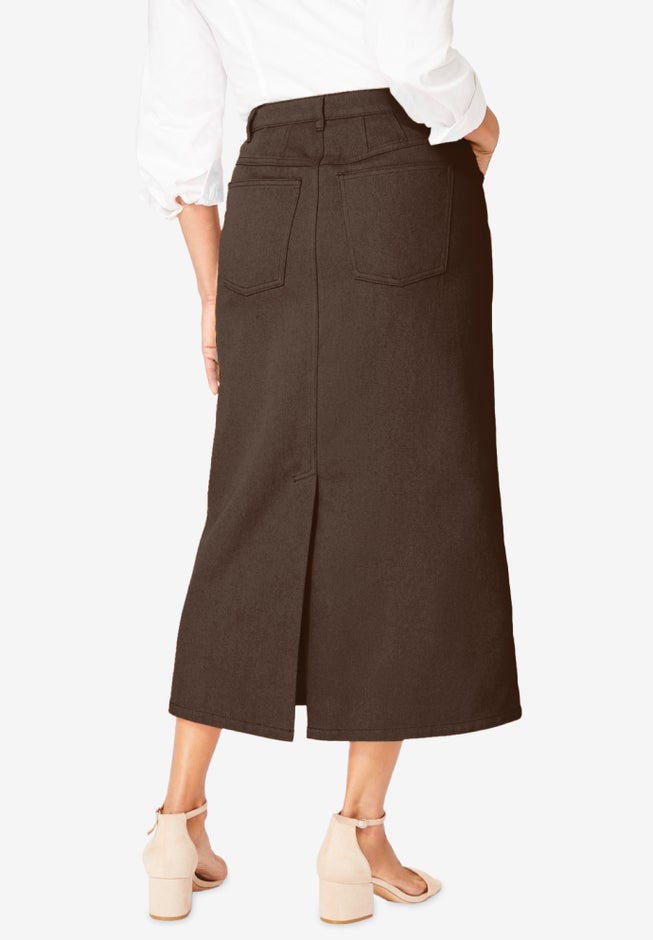 Classic Cotton Denim Midi Skirt image number 2