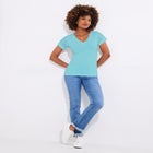 V-Neck Eyelet Tee image number null