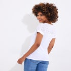 V-Neck Eyelet Tee image number null